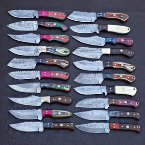 Lote de 20 Piezas de Cuchillos Skinner OEM de Hoja Fija, Acero de Damasco, para Caza, Campamento, Supervivencia al Aire Libre, con Funda de Cuero - Product Image 3