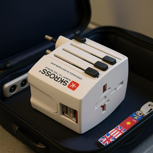 Adaptateur de voyage blanc PP2209 pour les États-Unis, le Royaume-Uni, l'Europe, l'Asie, 230V 10A, produits EL - Product Image 3