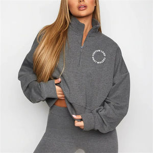 Sudadera de Invierno para Mujer, 1/4 de Cierre, 100% Algodón, Diseño Frontal Personalizable con Impresión, Todos los Colores y Tallas Disponibles, Servicio OEM - Product Image 1