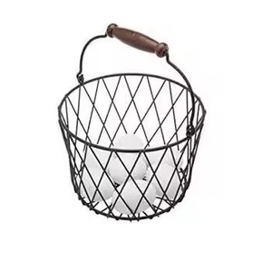 Cesta de huevos de alambre de Metal de estilo Vintage de alta calidad, cesta de almacenamiento y reunión inspirada en el país para venta al por mayor y uso en la cocina - Product Image 6