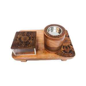 Nuevo soporte de caja de incienso de madera personalizado, quemador Bakhoor Mubakhra hecho a mano para hogar, oficina, mezquita, fragancia, difusor religioso - Product Image 2