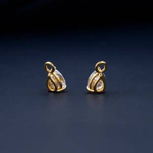 Dernières boucles d'oreilles 1ctw en forme de poire 14k or jaune massif poire laboratoire cultivé diamant Vintage femmes boucles d'oreilles pour la fête de mariage - Product Image 4