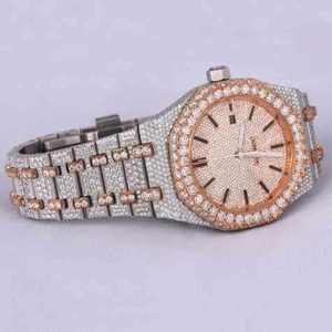 <b>Men's</b> Luxury Stainless Steel <b>Watch</b> Full Iced Moissanite Diamond Simple Classic Elegant Design Premium Mechanical Movement Analog - Product Image 6