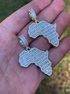 Collar con Colgante de Diamante Moissanite VVS con Diseño de Baguette, Chapado en Oro, Plata 925, Estilo Hip Hop Africano, para Moda de Lujo - Product Image 2