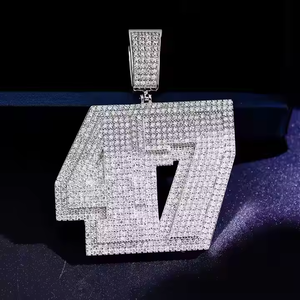 เครื่องประดับเพชรโมอิสจี้รูปตัวอักษรทรงกลมตัดอย่างยอดเยี่ยม925เงินโรสโกลด์ชุบทันสมัยออกแบบได้ตามต้องการห่วงโซ่คิวบา - Product Image 3