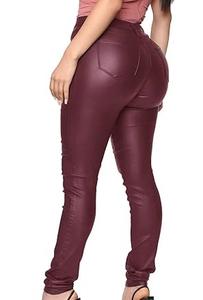 Pantalon en cuir extensible uni pour femme, longueur totale, vêtements d'extérieur, pantalon en cuir de vache véritable à 100% pour femmes, respirant - Product Image 4