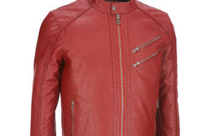 Chaqueta de cuero ajustada para hombre genuino, cuello alto informal con cierre de cremallera, abrigo de moda de invierno teñido liso - Product Image 5