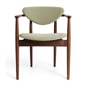 Silla de Comedor de Madera Tapizada de Alta Calidad con Asiento de Tela Suave y Reposabrazos Curvos, Muebles de Estilo Escandinavo Premium - Product Image 4