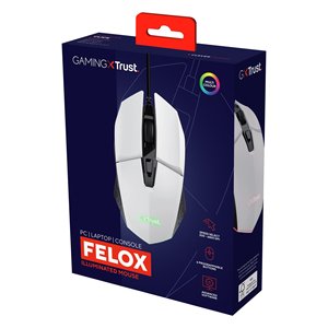 เมาส์เกมมิ่ง GXT 109W Felox แบบมีสาย สีขาว 25066 - Product Image 2