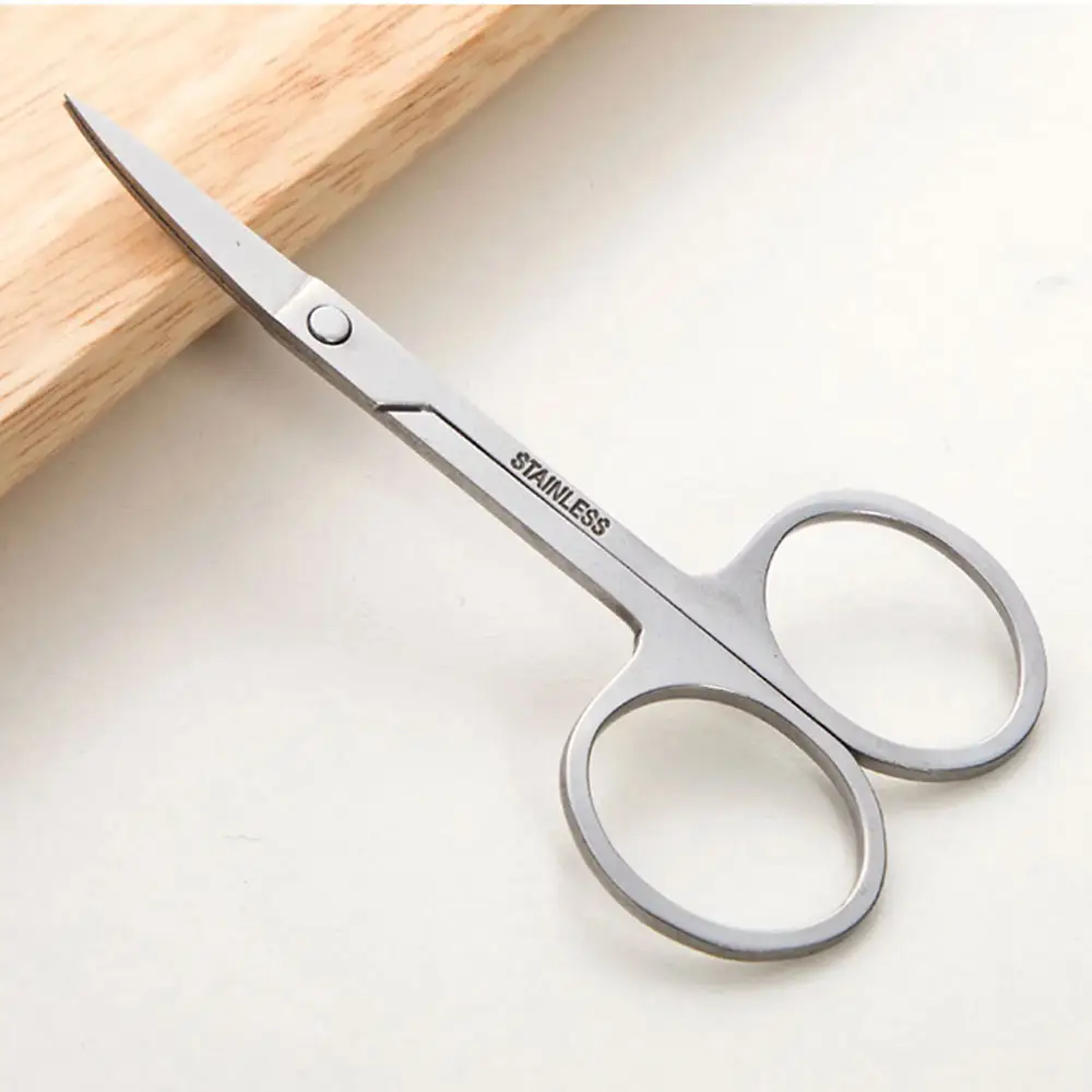 Sobrancelha Shaping Scissors Anti-poeira Ergonômico Aço Inoxidável Nariz Cabelo Aparador de Pestanas para Casa manicure Nail Scissor