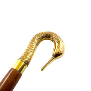 Mango de cisne de pato de latón, bastón de madera plegable hecho a mano, tema náutico de imitación antiguo, bastón para caminar, regalos novedosos, Navidad, nuevo - Product Image 1