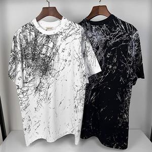 Camiseta Vintage de verano para hombre con hombros caídos de gran tamaño a la moda Y2K, ropa de calle gráfica a la moda, camiseta pesada de 220gsm, lote de existencias - Product Image 5