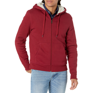 Vente en gros Veste à capuche zippée en polaire Sherpa pour hommes, vêtements d'extérieur chauds pour l'hiver, sweat-shirts à capuche et sweat-shirts avec logo personnalisé pour hommes - Product Image 5