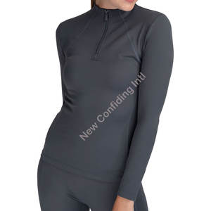 Camiseta de moda al por mayor con logo personalizado, ropa versátil para equitación, tops de capa base para mujer, ajuste de compresión ODM para mayor movilidad - Product Image 1