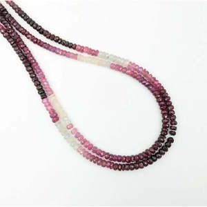 Cuentas de Rubí Natural Facetadas en Forma de Rondelle, 3.5-4.5 Pulgadas, Corte Trillion Asscher Brillante y Radiante - Product Image 2