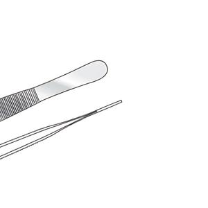 คีมหนีบเนื้อเยื่อ Adson ที่มีน้ำหนักเบา4.75นิ้วมาตรฐานปลายตรง1X2ฟัน1.5เครื่องมือผ่าตัดพื้นฐาน - Product Image 3