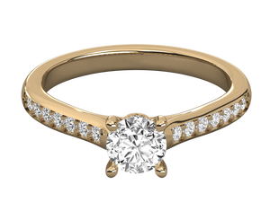 Bague personnalisée en argent sterling 925 plaqué or 14 carats avec diamant taille brillant certifié IGI, design classique, cadeau pour femme, disponible à bas prix - Product Image 4