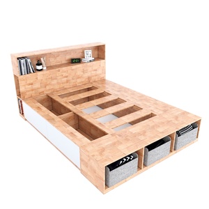 Cama de Pared King-Size Moderna y Minimalista con Cajones de Almacenamiento, Decorativa GN68035, Madera de Caucho Sólido y Roble para Uso Doméstico - Product Image 2