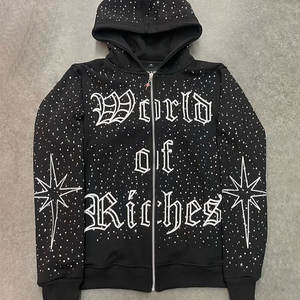 Sudadera con Capucha de Invierno Personalizada con Bordado, Parche Cosido, Logotipo Serigrafiado, Mezcla de Pedrería de Colores, Pedrería Completa, Teñido Liso - Product Image 5