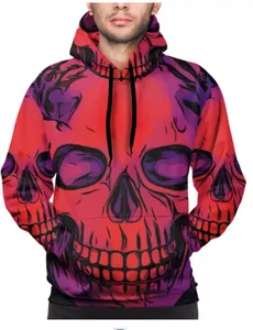 Sudadera con capucha de gran tamaño y con hombros descubiertos y logotipo personalizado para hombre, ropa de calle con estampado digital para la temporada de otoño - Product Image 4