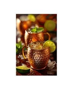 Taza de mula de cobre martillado artesanal para cócteles de mula de Moscú con acabado antiguo y Estilo Vintage adecuado para Bar en casa - Product Image 1