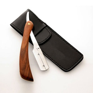 Maquinilla de afeitar de peluquero recta Facial profesional con logotipo personalizado privado, hoja plegable, maquinilla de afeitar para Barba, herramientas de afeitado - Product Image 4