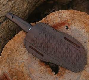 Cuchillo de Caza y Camping Hecho a Mano con Hoja de Acero 1095 y Mango de Madera, Cuchillo de Hoja Fija de Acero D2 Hecho a Mano para Caza y Camping - Product Image 3