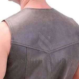 Gilet en cuir respirant grande taille pour hommes, pour vêtements d'extérieur d'hiver, quantité minimale de commande bas, fabriqué au Pakistan - Product Image 5
