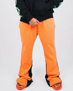 Venta caliente Unisex personalizado 100% algodón pantalones de chándal Puff estampado acampanados pantalones de chándal Vintage suelto medio transpirable lona para invierno - Product Image 4