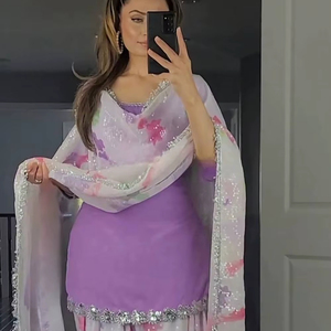 Especial Patiyala Salwar Readymade Personalizable Patiyala Salwar Con Traje y Dupatta Traje Indio Tradicional Mujeres - Product Image 1