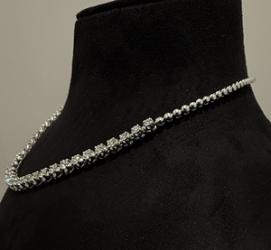 Collier tennis pour femme en or massif avec diamants ronds brillants naturels, 14K 18K, ligne simple, certifié par un tiers - Product Image 3