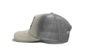 Structured Grey Mesh Foam Trucker Hat With Custom Embroidery Logo, Young & Eye <b>Catching</b> Fashion for Everyone, Made by Injae Vina - Product Image 3