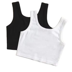Tops cortos lisos sin mangas de verano para mujer, camiseta sin mangas informal teñida, camiseta sin mangas para mujer, logotipo personalizado hecho por RAM Industry - Product Image 1