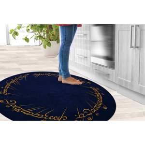 Alfombra Circular Azul Marino: Decoración para Sala de Cine, Alfombra Antideslizante, con Pelo Suave - Product Image 5