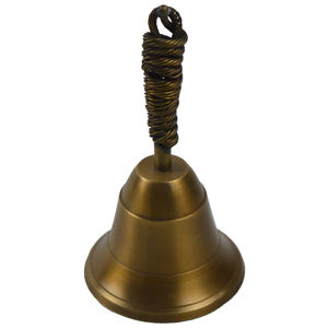 Campanas de mano antiguas con asa Material combinado Tema vintage Campana de acabado múltiple Decoraciones navideñas Campanas colgantes - Product Image 3