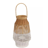Lanterne suspendue en bambou et rotin faite à la main, porte-bougie en osier naturel tissé, décoration pour la maison et le jardin, lanterne suspendue en vente