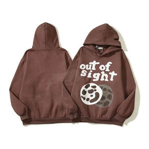 Vente chaude Sweat à capuche imprimé en relief Vente en gros Conception personnalisée Sweat à capuche oversize uni Couleur unie Sweat à capuche imprimé en relief - Product Image 1