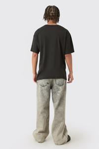 Alta calidad 100% algodón Boxy Fit en blanco hombro caído camiseta de gran tamaño logotipo personalizado impreso transpirable camiseta - Product Image 3