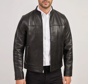 Chaqueta de Cuero Vacuno para Hombre al por Mayor, Chaqueta de Cuero Genuino Hecha a Medida, Estilo Urbano, Impermeable, de Alta Gama - Product Image 6