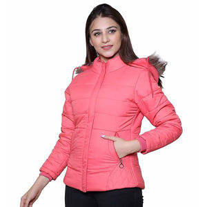 Chaquetas acolchadas de corte Regular para damas jóvenes, chaqueta acolchada con calefacción para mujer, capucha, tela estampada informal larga, relleno de algodón Reversible - Product Image 2