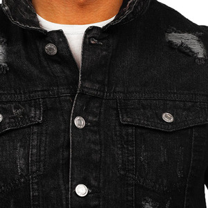 Professional Design <b>Men's</b> Denim <b>Jacket</b> Breathable High Quality Hooded Windproof Vintage Front Stand Collar Autumn Wear - Product Image 6