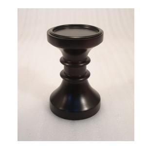 Bougeoir de pilier en bois massif poli noir de qualité supérieure pour la décoration de table de salon à la maison - Product Image 5