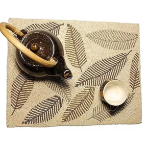 Modern Waterproof Glass Beaded Place <b>Mat</b> With Fabric Backing Hot Sale <b>Table</b> <b>Mat</b> for Wedding Parties and Gifts - Product Image 1