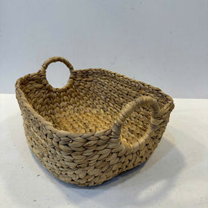 ตะกร้าเก็บของทรงรีจากผักตบชวา รักษ์โลก หรูหรา ใช้งานได้หลากหลาย ขนาด M - Product Image 4