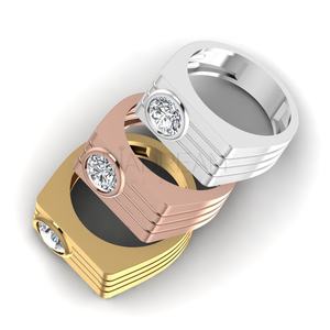Anillo solitario clásico de Plata de Ley 925 para hombre VVS Clarity Moissanite Diamond Cut para boda o fiesta - Product Image 6