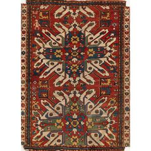 Alfombra de Lana Anudada a Mano Kiaan, Diseño Geométrico Kilim Rojo y Naranja, Rectangular 9x12, para Entrada del Hogar, PAEM-1329 - Product Image 1