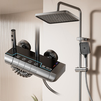 Mezclador de baño moderno, juego de ducha de piano, 4 Funciones, sistema de lluvia de lujo, cabezal de ducha de baño pulido con rociador de chorro