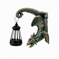Lampe murale solaire en résine en forme de lézard, statue d'animal pour jardin, décoration extérieure
