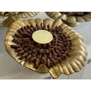 Bandeja de Chocolate de Metal Dorado de la más alta calidad, bandeja para servir Chocolate Premium, vajilla, dulces, postres, soporte para suministros de Hotel - Product Image 1