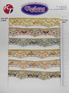 Sewing Gimp Cotton Trim 25 mm Sequined <b>Lace</b> Trimming for <b>Scarf</b> Carnival and Catholic Garments Tatting - Product Image 4